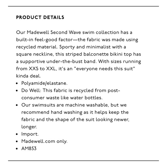 🆕 Madewell | Second Wave Leah Balconette Swim Top - Picture 5 of 6